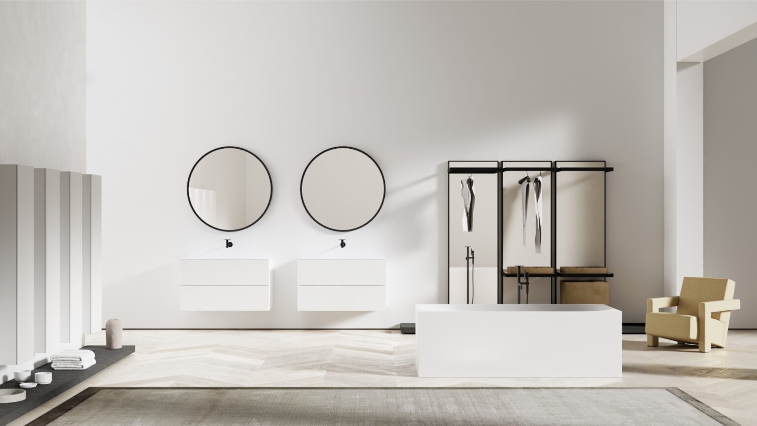 Copenhagen Bath SQ Collection model SQ1 bathtub Acovi solid surface