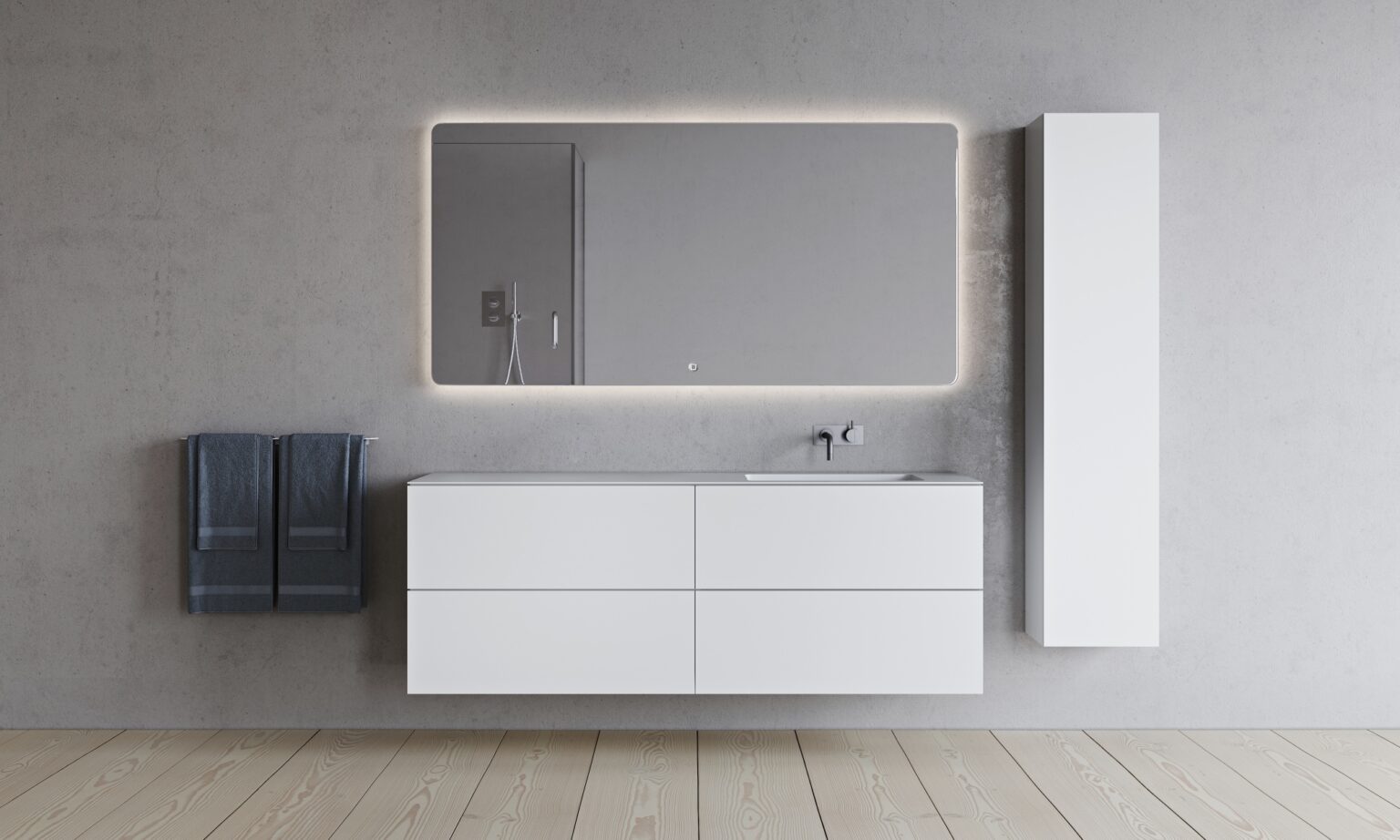 SQ Bathroom Cabinet in Acovi® solid surface
