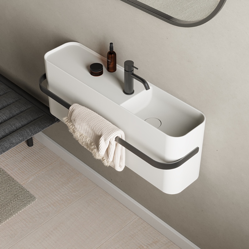 Yuno Rail 80, designer series from YUNO Design. the wash basin comes i various sizes